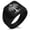 Black, variant on Stainless Steel Tribal Tree of Life Geometric Pattern Biker Style Polished Ring