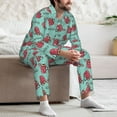 thumbnail image 7 of Pofeuu Snowflake Hot Cocoa Print Men's Long Sleeve Pajama Set Pijamas Para Hombres Pijamas Para Hombres Mens Pajamas Set-Small, 7 of 7
