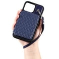 thumbnail image 2 of Case for iPhone 15 Pro, Detachable Crossbody Strap Wallet Case with Card Slots, Stand Ring Flip PU Leather Protective Cover Lanyard for Women for iPhone 15 Pro, Darkblue, 2 of 7