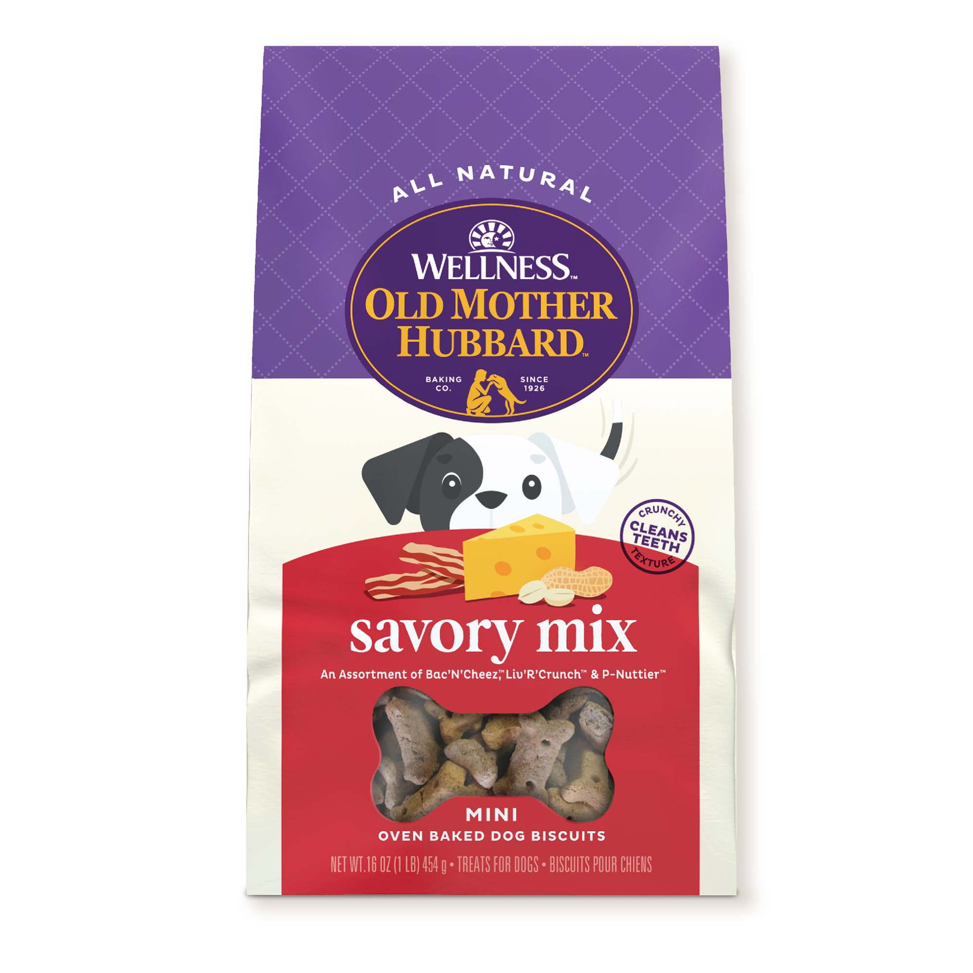 Wellness Old Mother Hubbard Classic Savory Mix Biscuits Baked Dog Treats, Mini 16 Ounce Bag