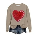 thumbnail image 2 of Womens Valentines Sweatshirts Love Heart Printed Shirts Loose Long Sleeve Round Neck Blouses Valentine's Day Sweater Pullover Tops Plus Size, 2 of 5