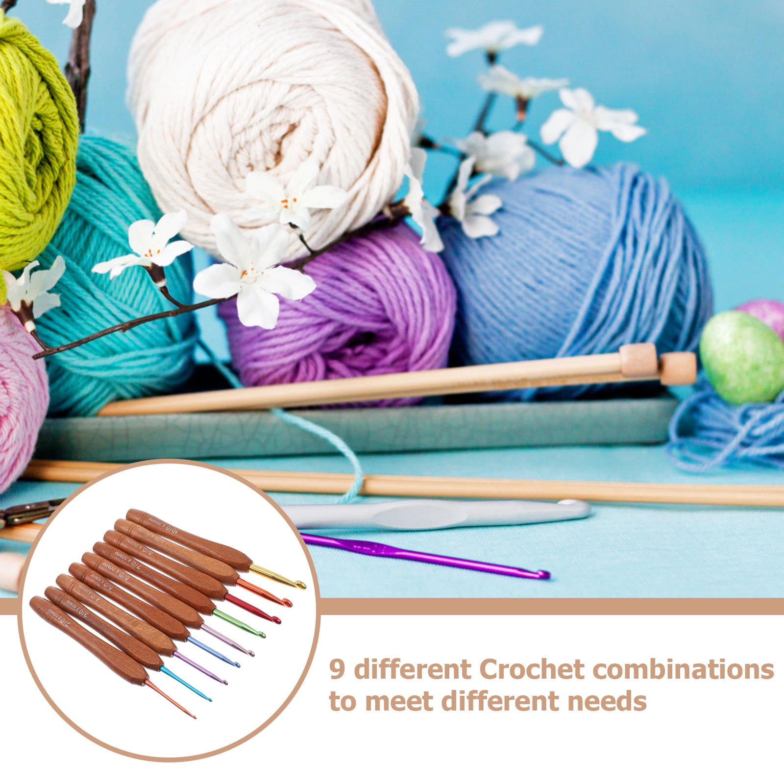 FONDOTIN Crochet Hooks Aluminium Knitting Tools