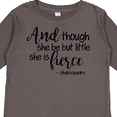 thumbnail image 4 of Inktastic Though She Be but Little She is Fierce Quote Shakespeare Girls Long Sleeve Toddler T-Shirt, 4 of 5