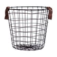 thumbnail image 2 of Cesta de alambre con asas, cesta de ropa, cesta de alambre de hierro, cesta de lavandería para mantas, granja, ropa sucia, sala de manualidades, dormi 30 cm x 18 cm, 2 of 8