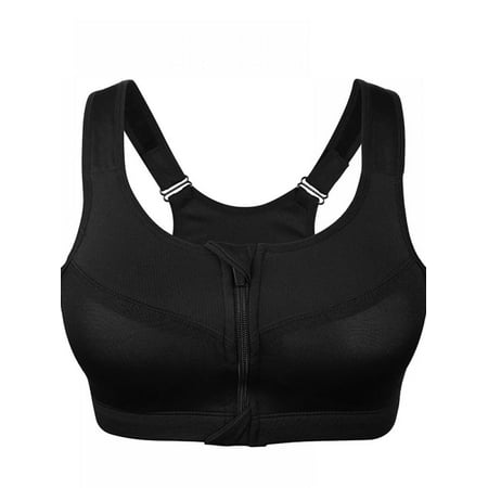 

Sonbest Women Padded Seamless Sport Bra Front Zip Yoga Gym Fitness Workout Running Vest