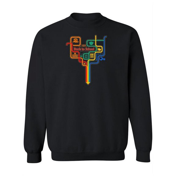 Colorful Lines Design Sweatshirt Women -Image by Shutterstock, Female Medium