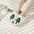thumbnail image 2 of Fuzzy Slippers for Women Slip On Indoor Christmas Slippers Comfortable Home Footwear Fluffy Winter Warm House Shoes Bedroom Slippers Indoor Slippers Green 43, 2 of 9
