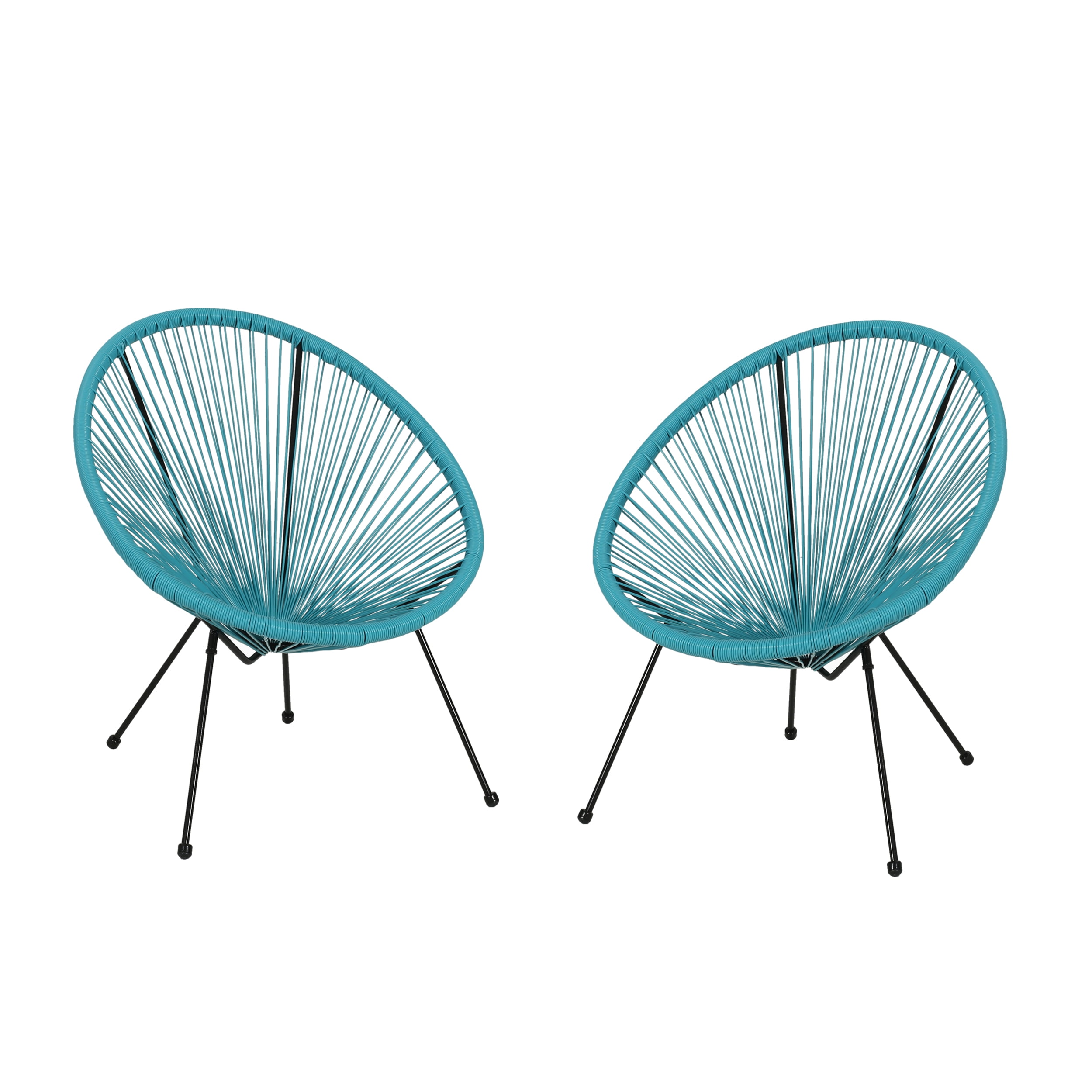 Major Outdoor Hammock Weave Chair with Steel Frame Set of 2 Teal and Black Finish