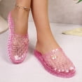 thumbnail image 3 of Clear Jelly Shoes for Women Slip on Jelly Mesh Slides Comfortable Closed Toe Flats Sandals Summer Beach Slippers., 3 of 8