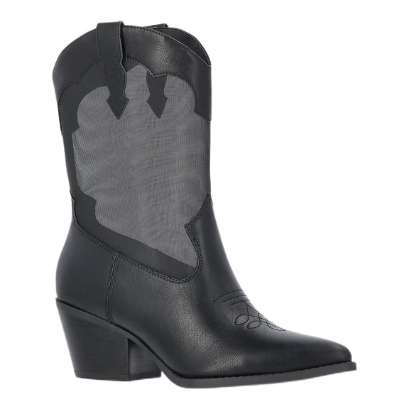 No Boundaries Women's Sheer Mesh Western Boots