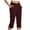 Wine, variant on Kaemgyyd Capri Pants for Women V Cross Waist Loose Fit Workout Sweatpants Lounge Yoga Pajama Capris Pants with Pockets