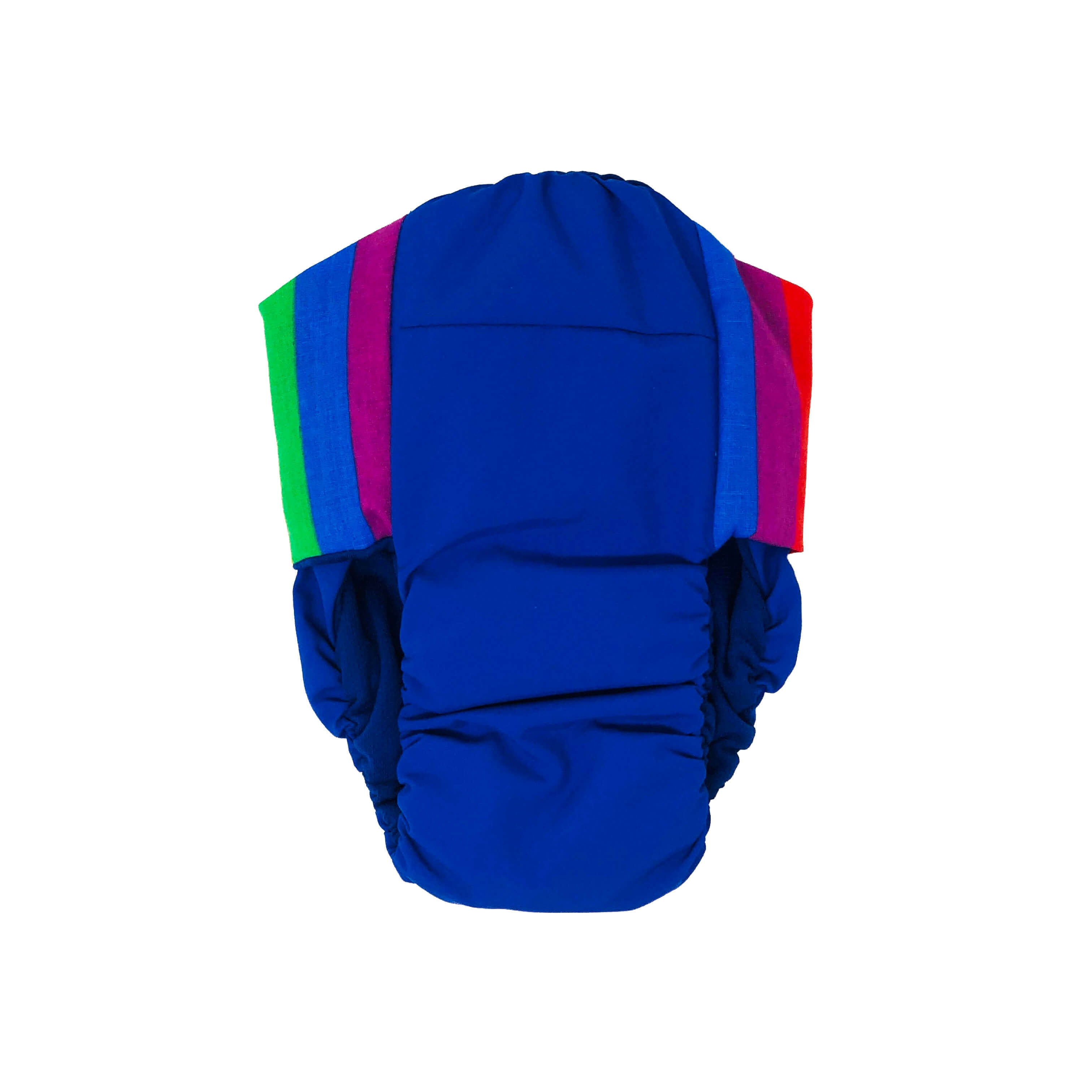 Barkertime Rainbow Stripes on Royal Blue Dog Diaper