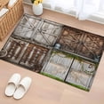 thumbnail image 3 of Barn Door Area&nbsp;Rug 2x3ft Vintage Brown Countryside Farmhouse Non-Slip&nbsp;Washable Square&nbsp;Rugs Soft Felt Indoor Floor Mat for Bedroom Kitchen Living Room Bathroom, 3 of 9