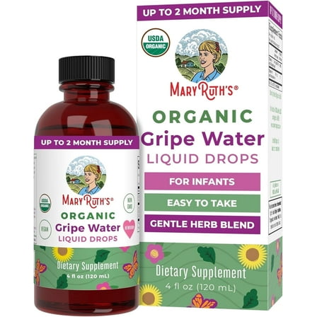 MaryRuth Organics USDA Organic Herbal Gripe Drops with Ginger, Fennel, Dill, Vegan, 4 oz