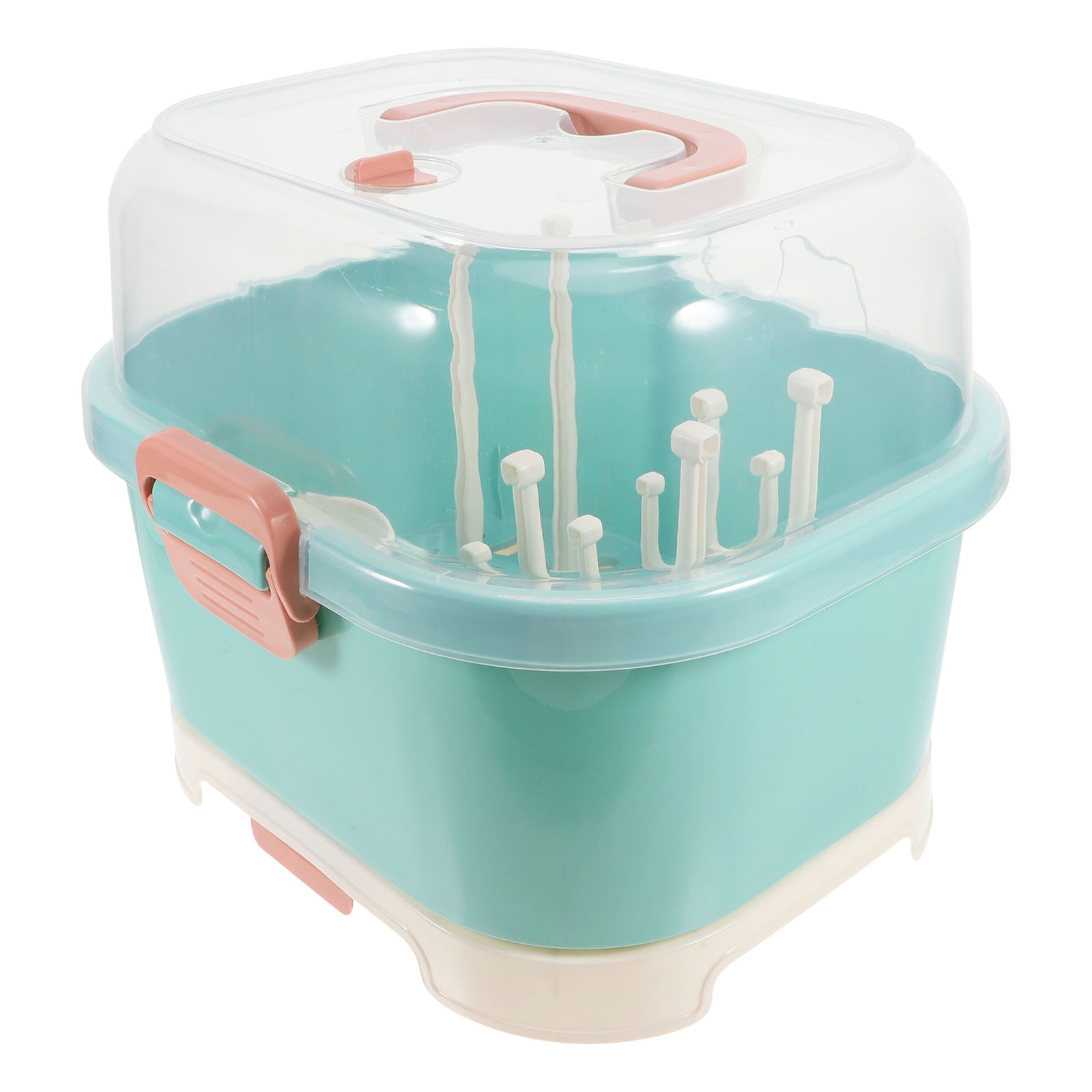 ULTNICE Bottle Drying Rack with Drainer Sky Blue PP Organizing Mothers 1Pack