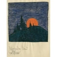 thumbnail image 2 of Karl Wiener 19x24 Black Ornate Framed Double Matted Museum Art Print Titled: Rising Moon (Around 1921), 2 of 5