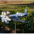 thumbnail image 1 of Molino de Viento de Metal Xiying - Molino de Viento de Jardín de 31,5 Cm, Modelo de Avión Decorativo para Exteriores, Coleccionable de Estilo Militar - Adorno de Escritorio de 31,5 X 28 X 11 Cm, 1 of 4