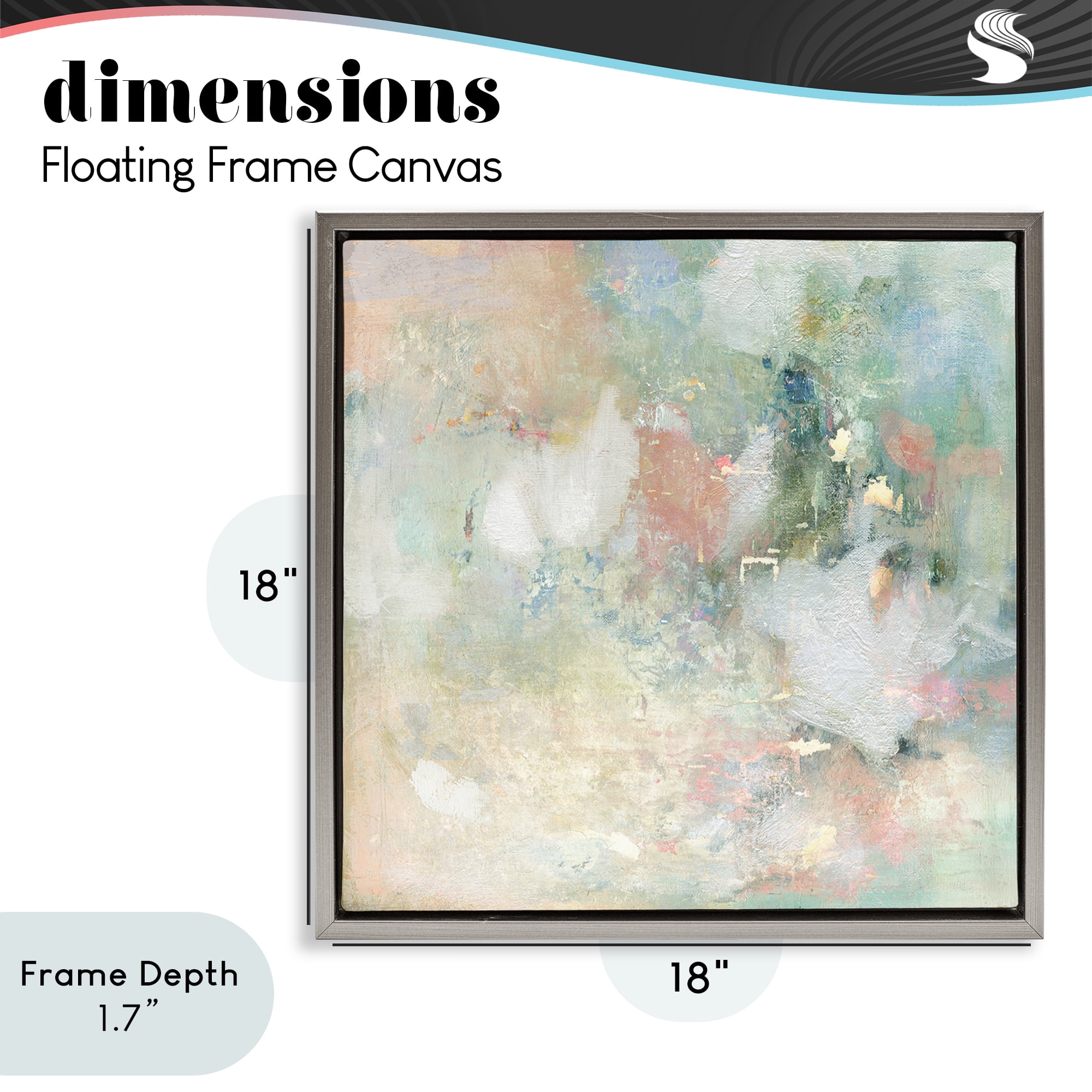 Stupell Industries Serene Pastel Brushstroke Harmony Gray Framed Floater Canvas Wall Art, design by Carol Robinson