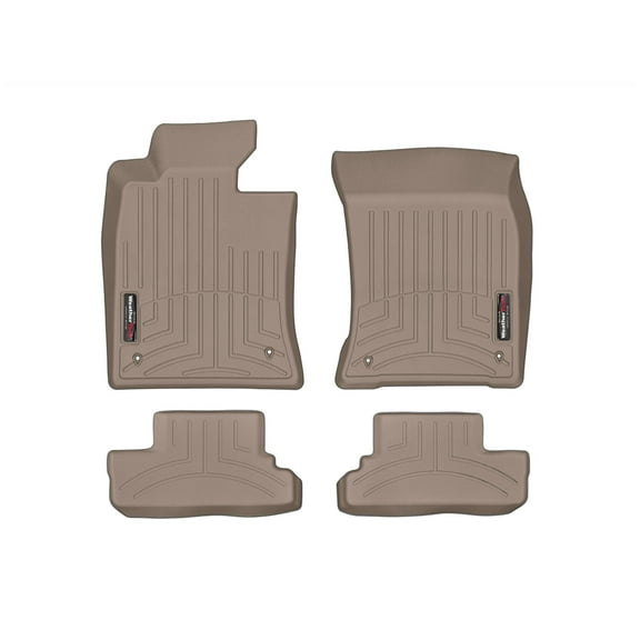 WeatherTech Custom Fit FloorLiners compatible with 2012-2015 MINI Convertible - 1st & 2nd Row (2-pc. Rear Liner), Tan