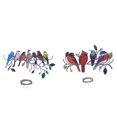 thumbnail image 4 of facefd 1/2/3/5 Multicolor Birds on a Wire Suncatcher Window Panel Home Decor 7 birds 1 Pc, 4 of 6