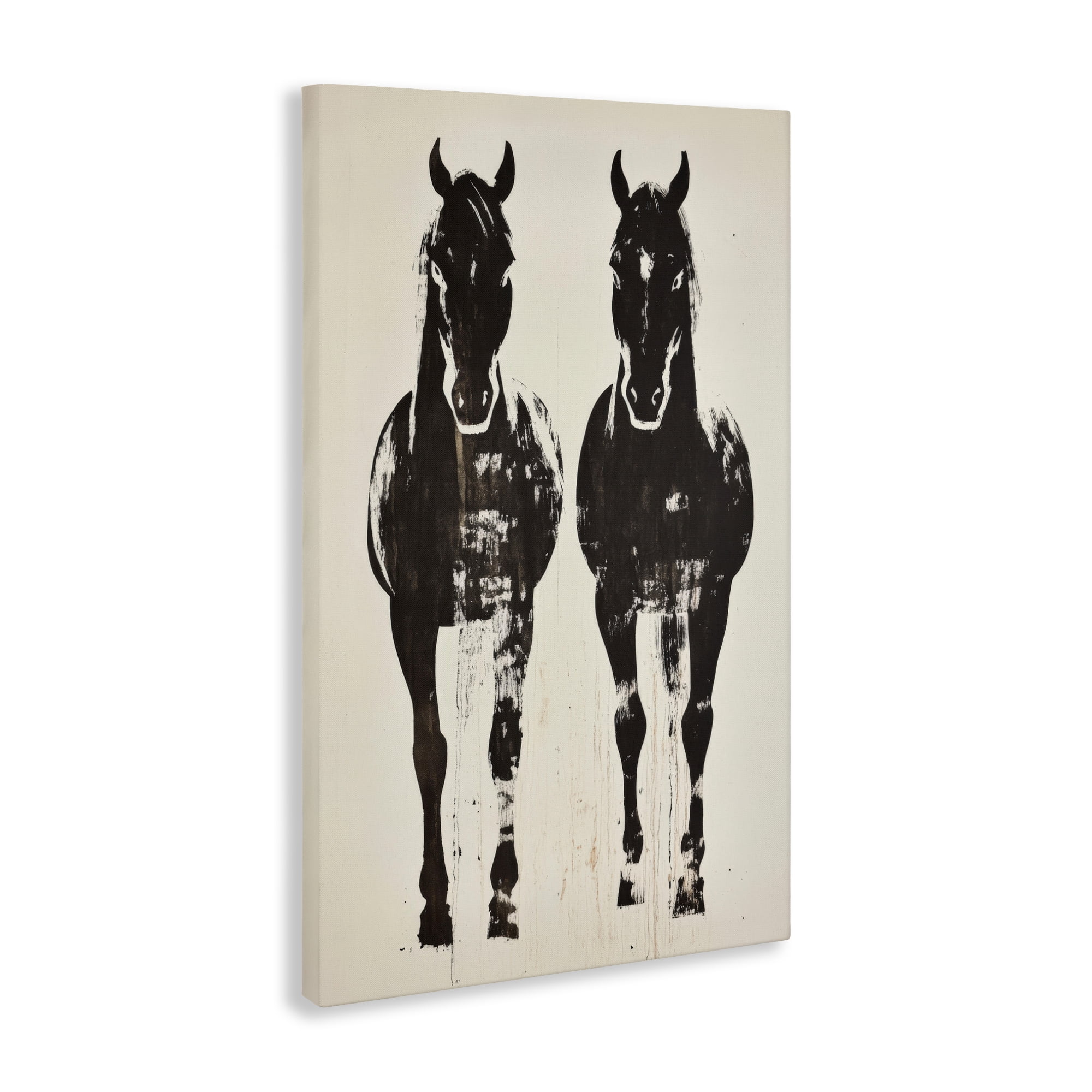Stupell Industries Silhouetted Horse Couple Canvas Wall Art, design by Petal Prints Design