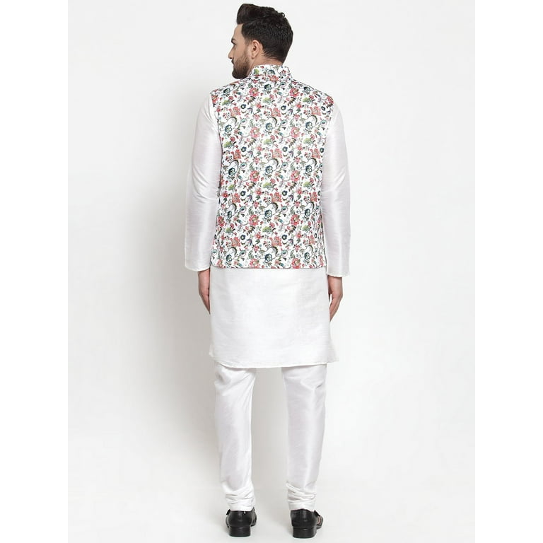 White kurta pajama with black nehru jacket new arrivals