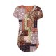 thumbnail image 4 of ICHUANYI Clearance Women Fashion V- Neck Floral Printed Tunic Tops Buttons Short Sleeve T-shirt(Khaki, S) ICHUANYI WER2023081006072, 4 of 7