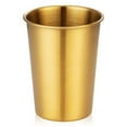 thumbnail image 2 of Inteprter Taza de café de acero inoxidable para agua potable, taza para té, bebidas espesas, soporte apilable reutilizable, regalo para acampar, hogar y Mostrada Chapado en oro 350ML Inteprter HA010590-06, 2 of 6