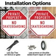 thumbnail image 3 of Private Property No Skateboarding 10 inch X 10 inch Octagon Plastic Sign Weather Resistant, UV Protected for Workplace, Private Property, and Construction Site, Made in the USA, 3 of 7