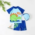 thumbnail image 7 of BULLPIANO Kids Boys Two Piece Swimsuit Bathing Suit Short Sleeve Sunsuit Swimwear Set with Cap, 1-6 Years, 7 of 7