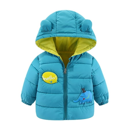 

TUOBARR Winter Baby Girls Boys Cartoon Ear Hooded Thick Cotton Jacket Coat Green(2-8Years)