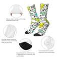 thumbnail image 6 of Goofa Funny Dinosaurs on Stripes Printed Men's Crew Socks, Soft Durable Breathable Moisture-Wicking with Odor Control Cotton socks, 6 of 9