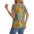 thumbnail image 3 of Fantaslook V Neck T Shirts for Women Floral Summer Tops Short Sleeve Shirts Casual Tunic Tops, 3 of 8