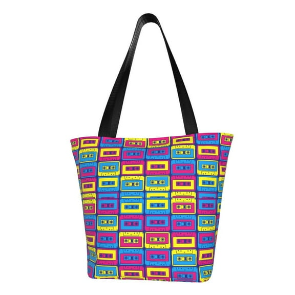 Sikiie Cassette Tapes Shoulder Bag Casual Hobo Crossbody Tote Bag for Women and Men Large Purse Messenger Bag Travel Work