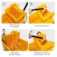 thumbnail image 2 of Mop and Bucket Set with Wringer On Wheels, 21 Quart Capacity Portable Wringer Trolley on Wheels, Side Press Floor Cleaning Wavebrake w/Handle, Mop Bucket for Home, , Restaurants, 2 of 8