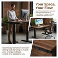 thumbnail image 5 of One-Piece Tabletop Standing Desk with USB & Type-C & Drawers, Electric Adjustable Height Desk, Sit to Stand Up Computer Desk for Small Apartment, 40" x 24", Walnut, 5 of 8