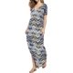 thumbnail image 1 of Vestido Largo con Cuello en V, Mangas Cortas Sueltas, Abertura Lateral, Talla S, 1 of 4