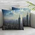 thumbnail image 3 of Heduofu Throw Pillow Case Downtown View New Landmark Scene Empire York East Street Landmarks Midtown Urban Decorative Pillow Case Cover Home Decor Square Pillowcases White, 3 of 5
