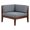 Walnut, variant on Linon Morningside Outdoor Acacia Wood Corner Chair with Gray Cushions in Walnut