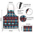 thumbnail image 3 of Blue and Orange Geometric Boho Pattern Apron-Garden Aprons for Women with Pockets-Cotton Linen Waterproof Kitchen Cooking Gardening Aprons Adjustable for Kitchen,Cooking,BBQ and Salon 33x27 Inch, 3 of 7