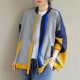 thumbnail image 2 of Chaquetas para mujer, ropa de moda coreana, chaquetas de béisbol holgadas de gran tamaño, cárdigan de retazos, abrigos de manga larga con cremallera, blusas para mujer, 2 of 5