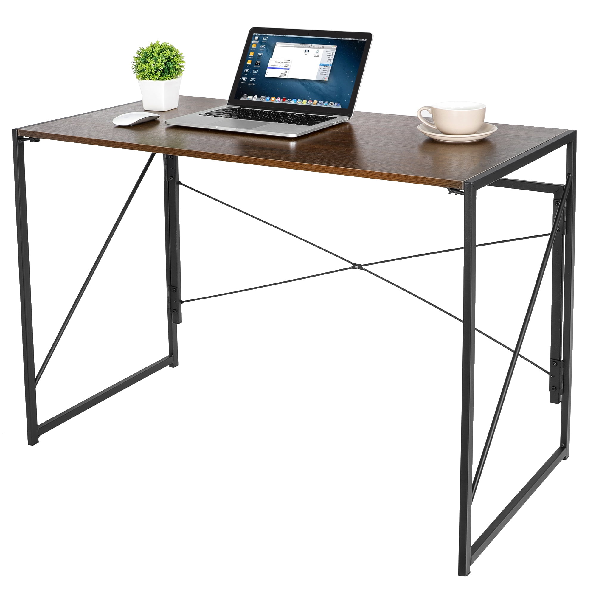 Office Foldable Table Writing Computer Desk Industrial Style Pc Laptop Table 