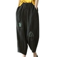 thumbnail image 2 of Pantalons pour Femmes Mode Été Décontracté avec Poches Noir G, 2 of 6