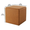 thumbnail image 6 of Mainstays Large Cube Storage Ottoman, 20 inch, Camel Faux Leather, 6 of 7