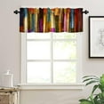 thumbnail image 3 of Rustic Barn Door Valance, Farmhouse Western Wood Cabin Country Garage Wooden Board Texture Blackout Short Curtains for Kitchen Bedroom Living Room, 54x18in, 3 of 5