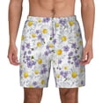 thumbnail image 2 of Picia Daisies Flowers pattern Mens Swim Trunks with Compression Liner Stretch Beach Shorts Quick Dry with Zipper Pockets No-Chafing Board Shorts-Medium, 2 of 9