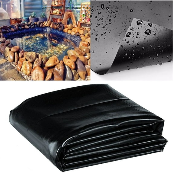 Durable Fish Pond Liner Gardens & Patio Pools PVC Membrane Reinforced Landscaping Thickness:20 mil (0.5mm), Black, Available in variety sizes