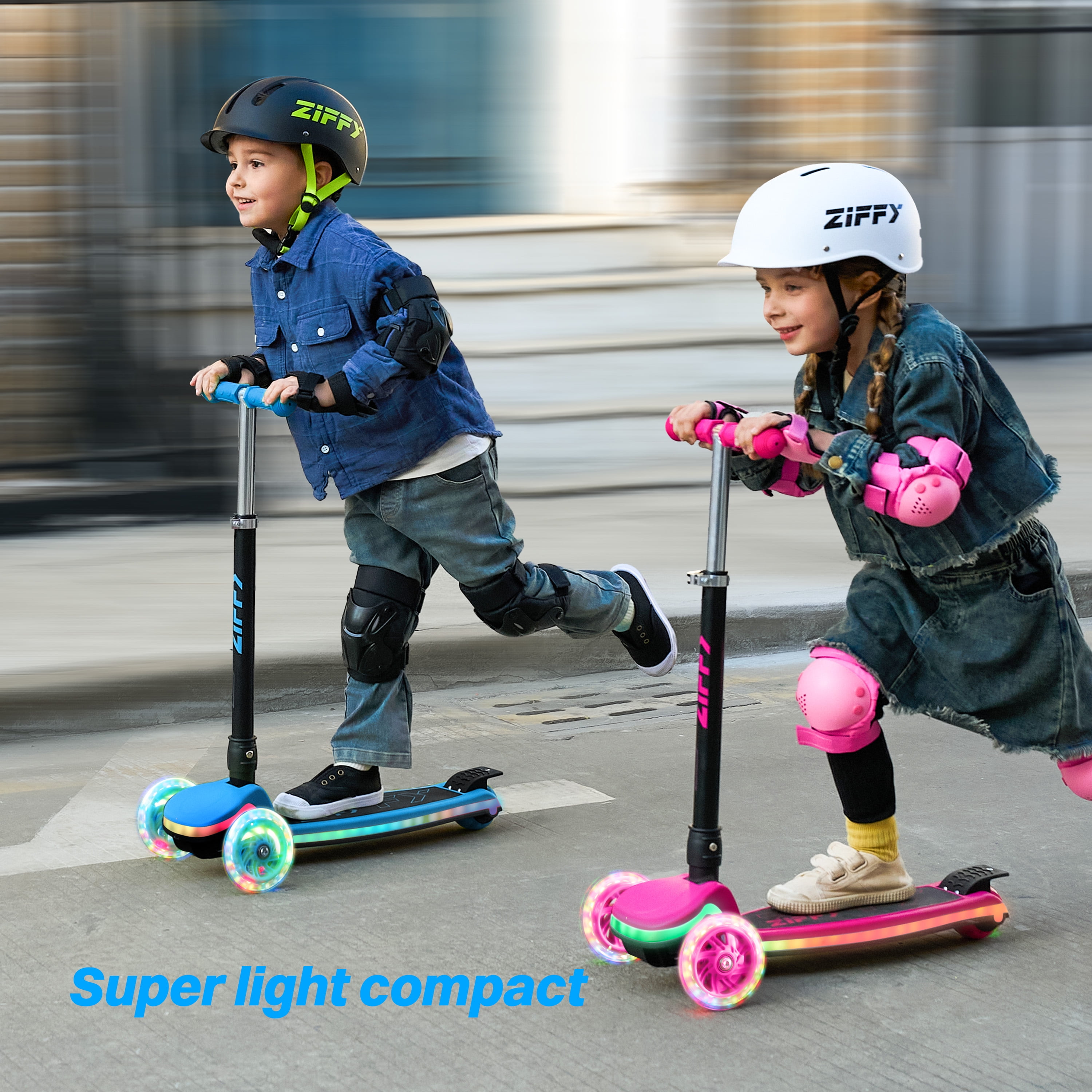 yunn⭐︎kids LIFE ZIFFY 3-Wheel Light-Up Kids Scooter, 4 Adjustable Height