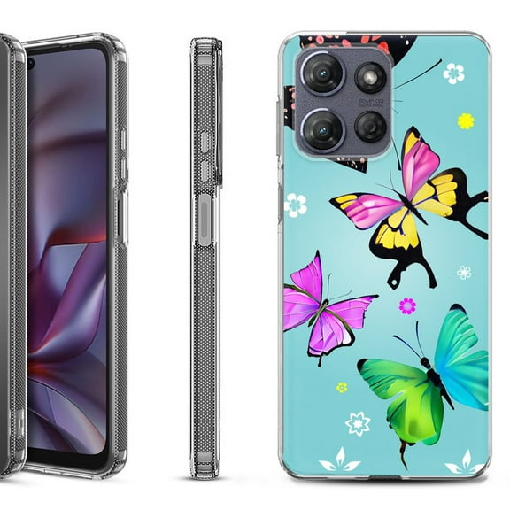 Shockproof Protective Phone Case for Motorola Moto G Play 2026, by OneToughShield - Butterfly