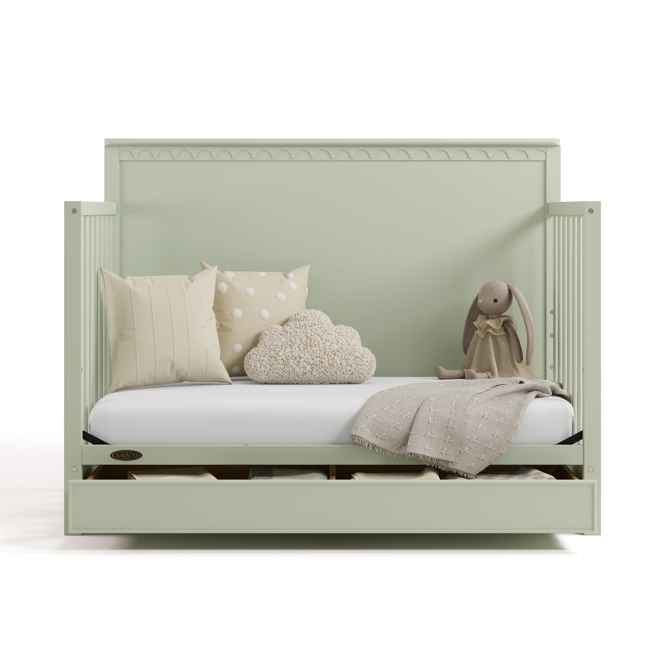 Graco Sasha 5-in-1 Convertible Baby Crib with Drawer, Sage